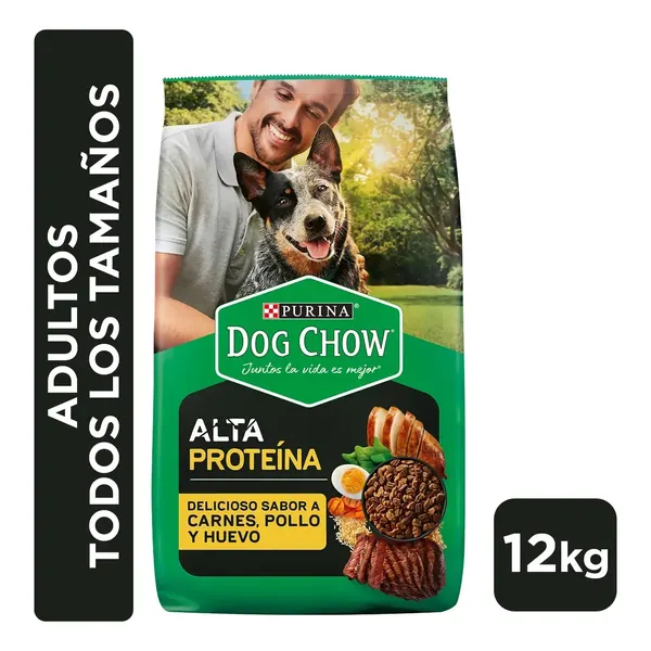 Alimento Perro Seco Dog Chow® Adultos Alta Proteína 12kg en oferta en Mercado Libre Chile